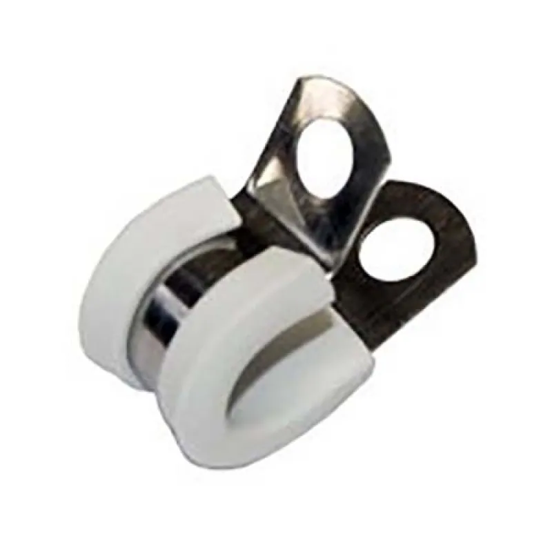 Steel pipe clamp for 3/8″ pipes with gasket, white