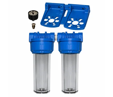 Filter set with pressure gauge, 2 x 9 x 3/4 mm, 5+1+0.005 microns