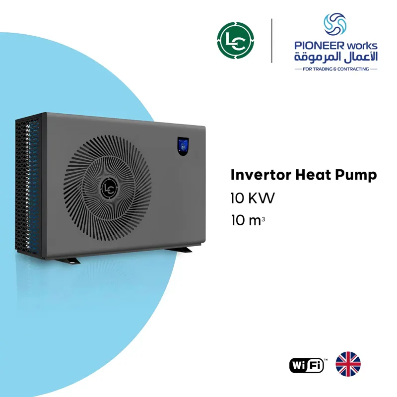 Heat pump for cooling and heating swimming pools and jacuzzi 10KW up to Inverter + WiFi 10m3
